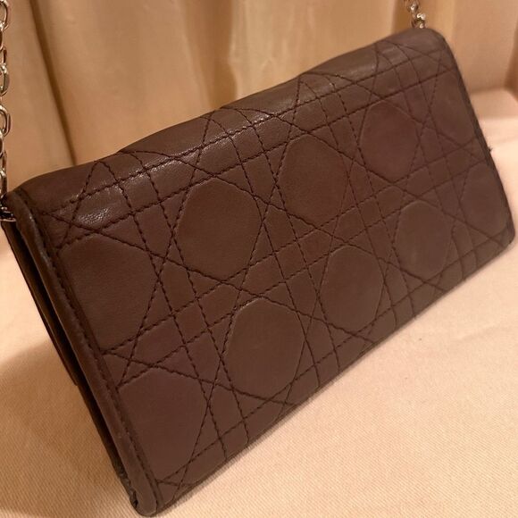 💯% Authentic Christian Dior Quilted Cannage Lady Dior Wallet on Chain✨ - Picture 3 of 16